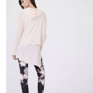 Frank Lyman Weekend blush dusty pink chiffon layered lightweight hooded sweater